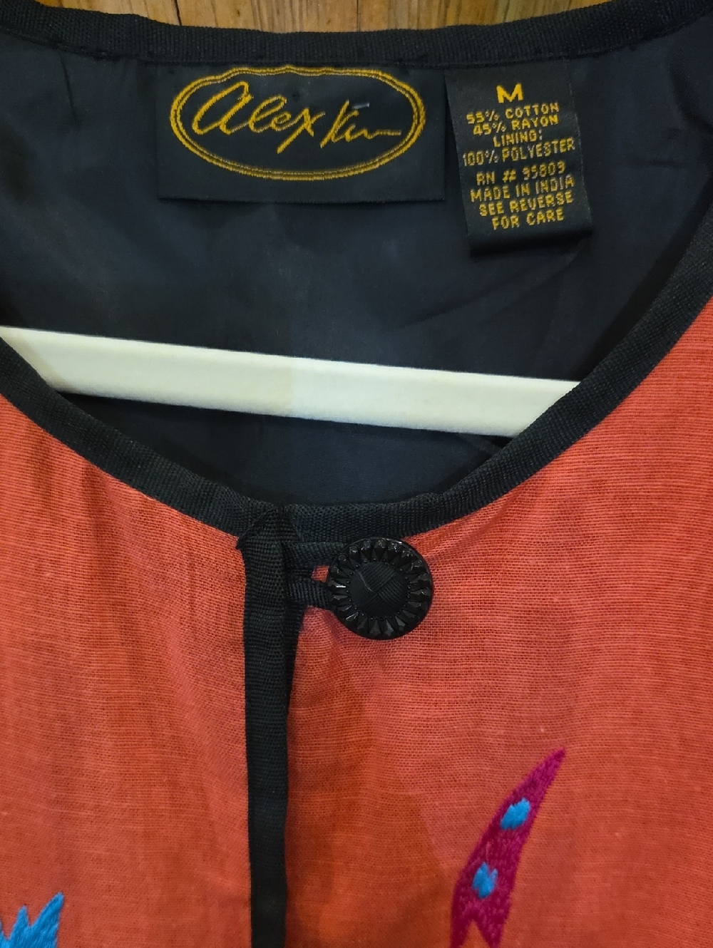 Alex Kim Coral Embroidered Floral Jacket - Coral - Picture 4 of 5